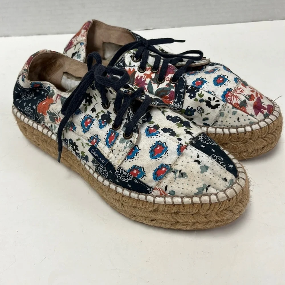 Gairno Floral Cotton Espadrilles “ Hand Made in Spain”